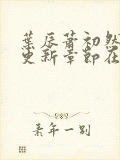 叶辰萧初然最新更新章节在线阅读