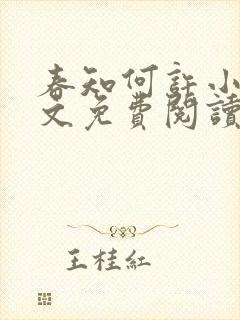 春知何许小说全文免费阅读