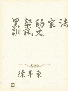 黑帮的家法sp训诫文封面