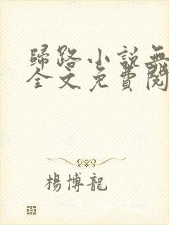 归路小说无弹窗全文免费阅读封面