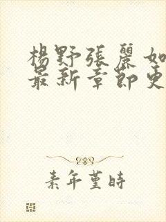 杨野张丽如小说最新章节更新免费阅读