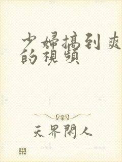 少妇搞到爽高潮的视频