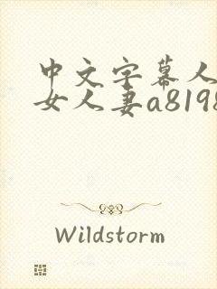 中文字幕人妻熟女人妻a8198v