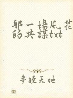 那一场风花雪月的共谋txt