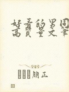 好看的男同小说高质量文笔好