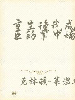 重生后我成了权臣的掌中娇无删减封面