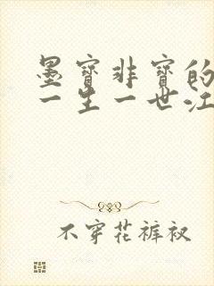 墨宝非宝的小说一生一世江南老封面