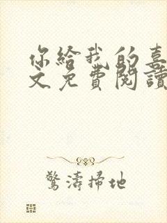 你给我的喜欢全文免费阅读