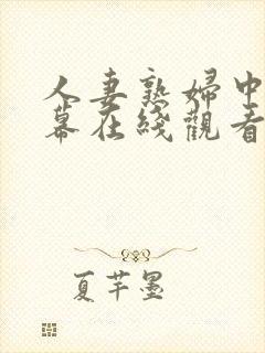 人妻熟妇中文字幕在线观看