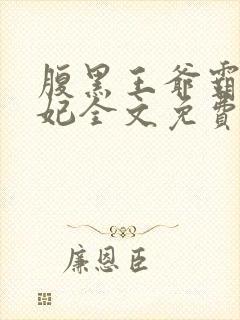 腹黑王爷霸道王妃全文免费阅读封面