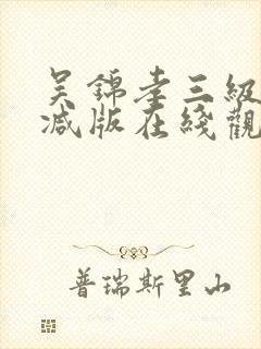 吴锦孝三级无删减版在线观看