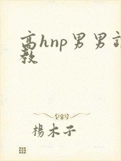 高hnp男男调教封面