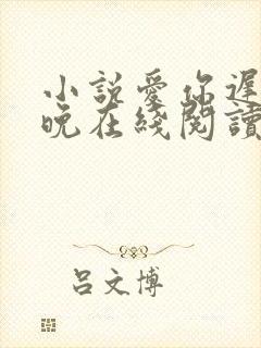 小说爱你迟而不晚在线阅读免费