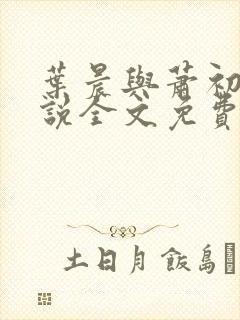 叶晨与萧初然小说全文免费阅读全部