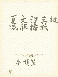 夏文汐三级无删减版播放
