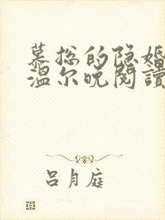慕总的隐婚罪妻温尔晚阅读