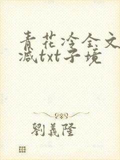 青花冷全文无删减txt子境