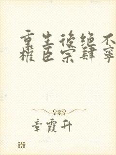 重生后绝不嫁给权臣宗肆宁芙全文