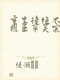 重生后绝不嫁给权臣宁芙宗肆