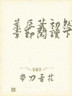 叶辰萧初然最新章节阅读下载封面