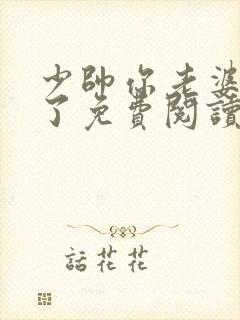 少帅你老婆又跑了免费阅读下载