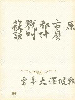 杀戮都市原著小说叫什么