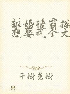 离婚后霸总天天想娶我全文阅读免费