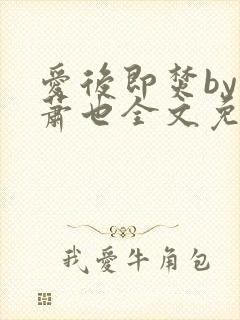 爱后即焚by林萧也全文免费阅读