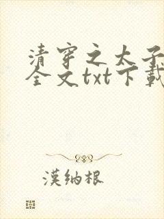 清穿之太子娇妃全文txt下载封面