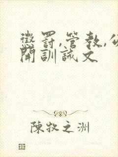 惩罚,管教,公开训诫文封面