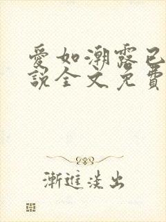 爱如潮露已唏小说全文免费阅读笔趣阁