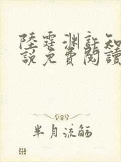 陆霆渊许知知小说免费阅读最新章节