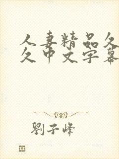 人妻精品久久久久中文字幕二区