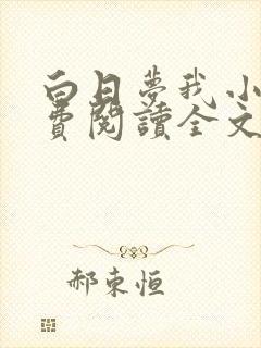 白日梦我小说免费阅读全文无删减