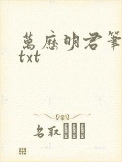 万历明君笔趣阁txt