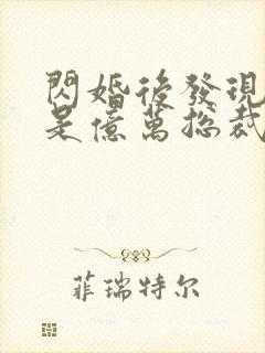 闪婚后发现老公是亿万总裁小说免费阅读