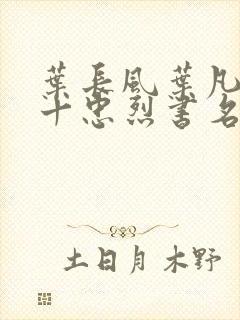 叶长风叶凡一门十忠烈书名叫封面