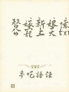 替嫁新娘亿万老公宠上天txt