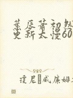 叶辰萧初然刚刚更新太慢600集封面