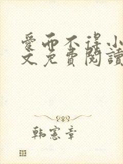 爱而不得小说全文免费阅读