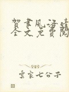 贺聿风洛晴小说全文免费阅读