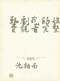 韩剧我的姐姐免费观看完整版封面