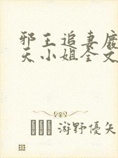 邪王追妻废材逆天小姐全文阅读封面