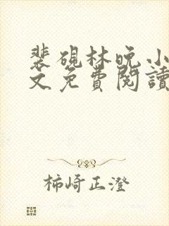 裴砚林晚小说全文免费阅读封面