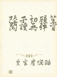 陆子初顾笙免费阅读无弹窗笔趣阁封面