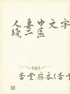 人妻中文字幕在线二区