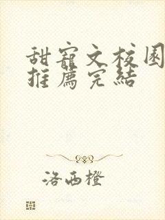 甜宠文校园小说推荐完结