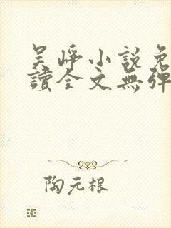 吴峥小说免费阅读全文无弹窗封面