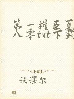 第一权臣夏景昀八零txt下载