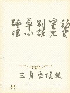 师尊别穿的这么浪小说免费阅读